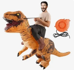 Disfraz inflable de dinosaurio para montar, adulto o niño
