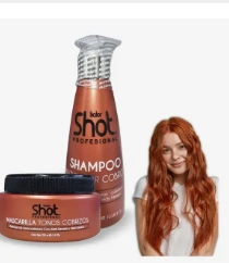 Shampoo y mascarilla Kolor Shot para cabello cobrizo